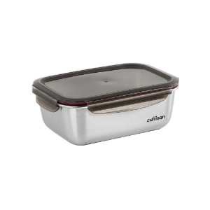 Rectangular food storage container, stainless steel, 3600ml, "Flora" - Cuitisan