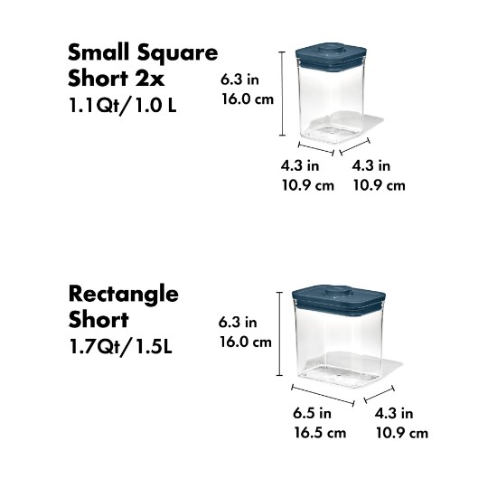 Set de recipientes para comida POP de 3 piezas, plástico, 'Storm Blue' - OXO