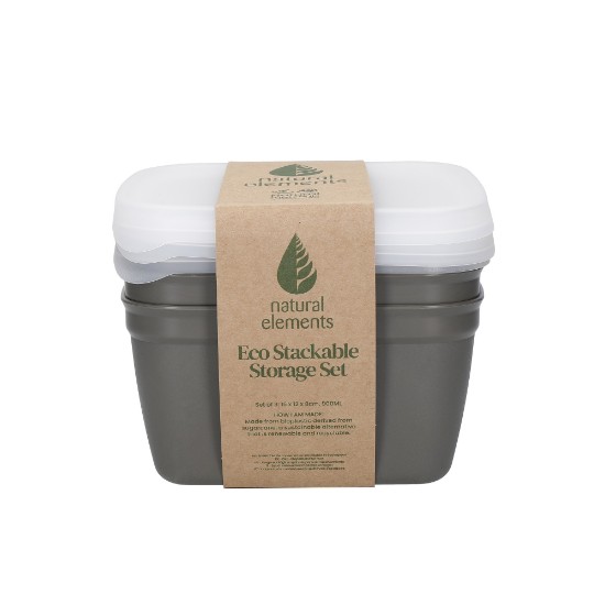 3-delt opbevaringsbeholdersæt, bioplast, 900 ml, "Natural Elements" - Kitchen Craft-mærke