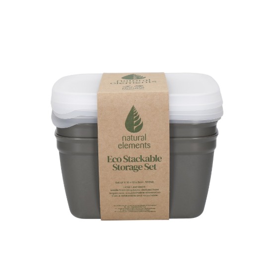 3-delt opbevaringsbeholdersæt, bioplast, 900 ml - Natural Elements
