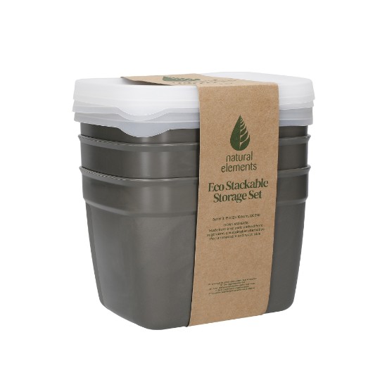 Ensemble de 3 récipients de conservation, bioplastique, 1200 ml, "Natural Elements" - Marque Kitchen Craft