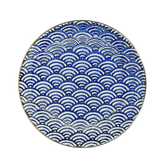 Porcelain plate, 22 cm, "Satori", Seigaiha Wave - Mikasa