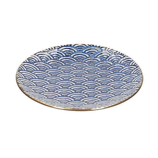 Porcelain plate, 22 cm, "Satori", Seigaiha Wave - Mikasa