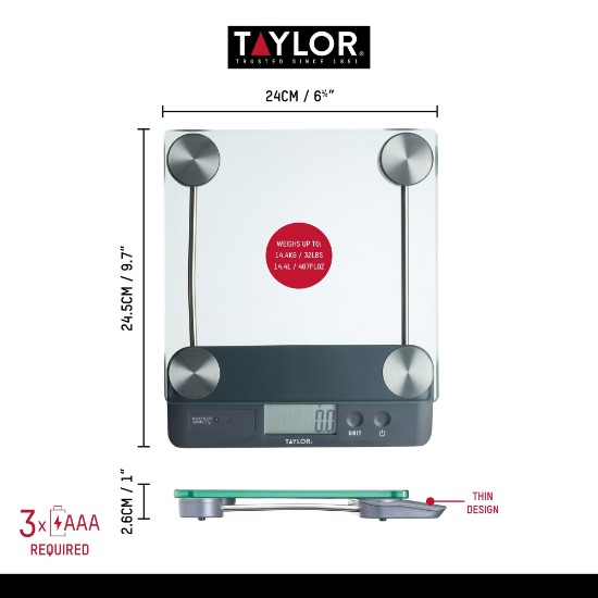 Kitchen scale, 14.4kg, "Taylor Pro" - Kitchen Craft