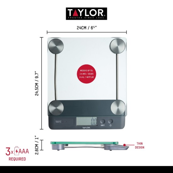 Virtuves svari, 14,4 kg - Taylor Pro