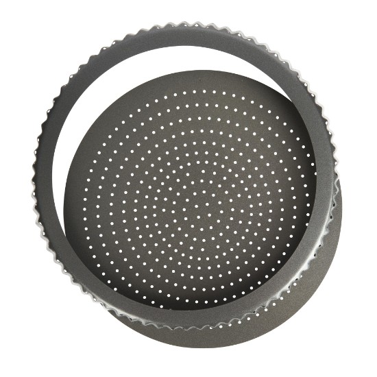 Moule à pâtisserie perforé antiadhésif, acier, 28 cm, "Master Class" - Kitchen Craft