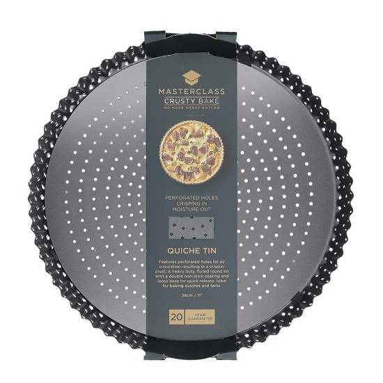 Moule à pâtisserie perforé antiadhésif, acier, 28 cm, "Master Class" - Kitchen Craft
