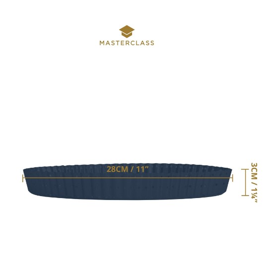 Moule à pâtisserie perforé antiadhésif, acier, 28 cm, "Master Class" - Kitchen Craft