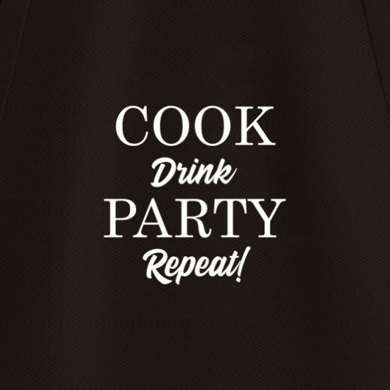 Kuchynská zástera „COOK Drink PARTY Repeat!“