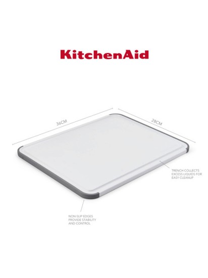 Kaymaz kesme tahtası, polipropilen, 36x28cm - KitchenAid