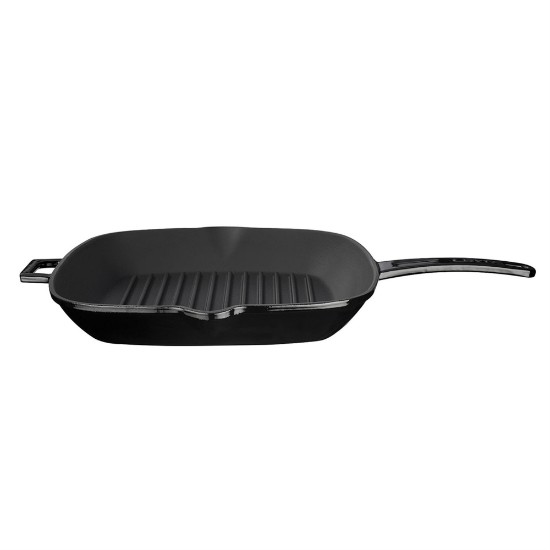 Sartén grill cuadrada, hierro fundido, 28 × 28 cm, negra - marca LAVA