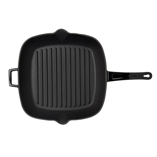 Quadratische Grillpfanne, Gusseisen, 28 × 28 cm, schwarz – Marke LAVA