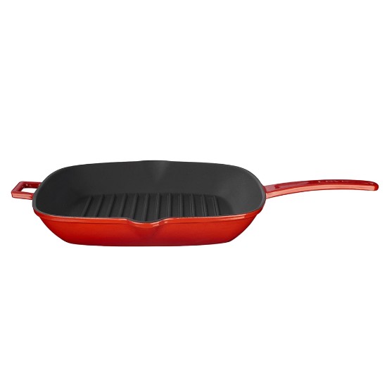 Square grill pan, 28 x 28 cm, red - LAVA brand