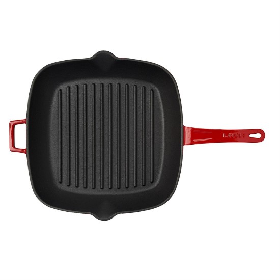 Square grill pan, 28 x 28 cm, red - LAVA brand