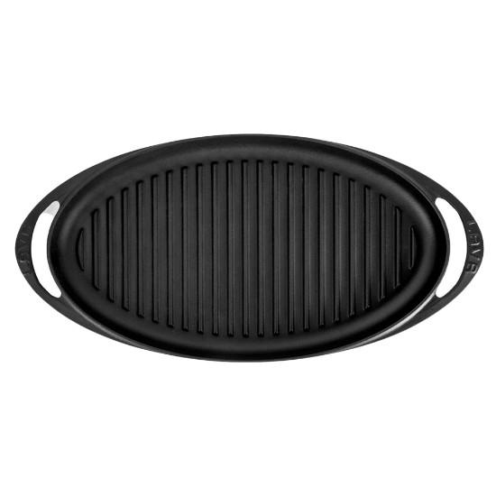 Oval grillbakke, støbejern, 40 x 23 cm - LAVA