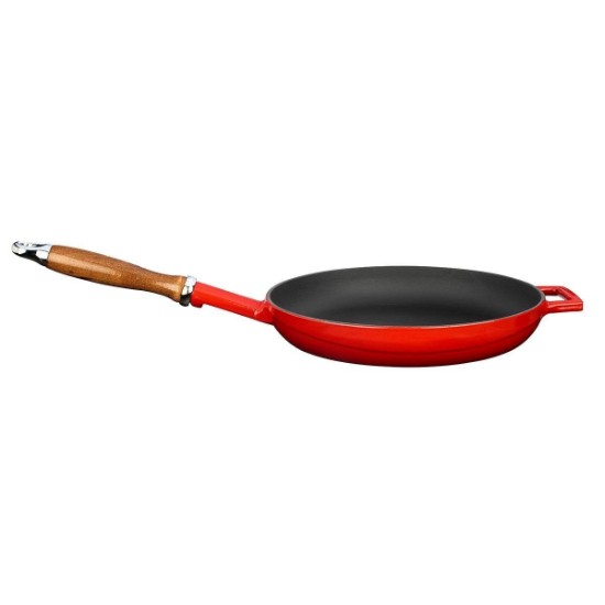 Cast iron frying pan, 28 cm, red, LAVA brand