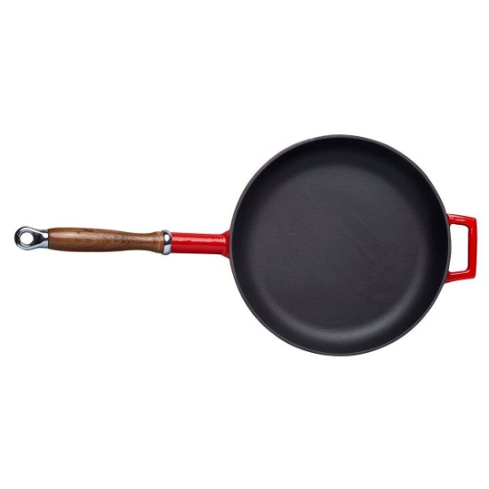 Cast iron frying pan, 28 cm, red, LAVA brand