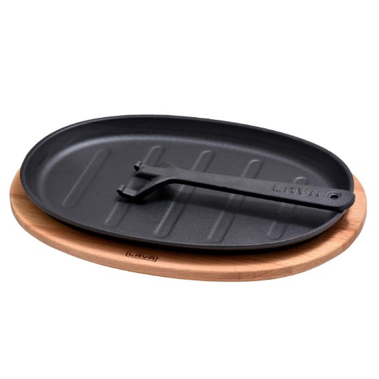 Oval Fajita pan, cast iron, 28 x 18 cm - LAVA
