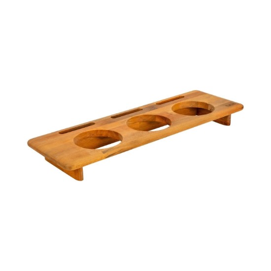 Drewniany stojak na 3 mini rondelki o średnicy 10 cm - marka LAVA