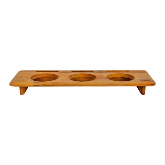 Drewniany stojak na 3 mini rondelki o średnicy 10 cm - marka LAVA