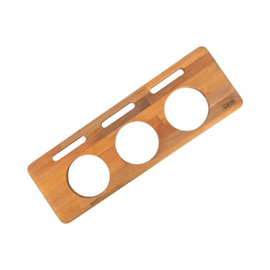 Suporte de madeira para 3 mini-panelas, diâmetro 10 cm - marca LAVA