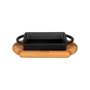 Tray made from cast iron, 12 × 15 cm, with support – LAVA