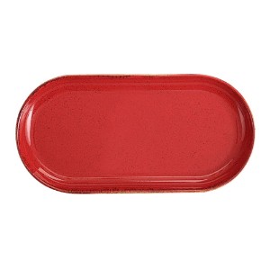 Oval "Alumilite Seasons" platter 30 x 15 cm, Red - Porland  