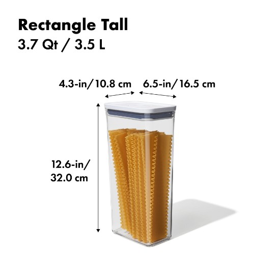 Recipiente retangular para alimentos, plástico, 16 x 11 x 32 cm, 3,5 L - OXO