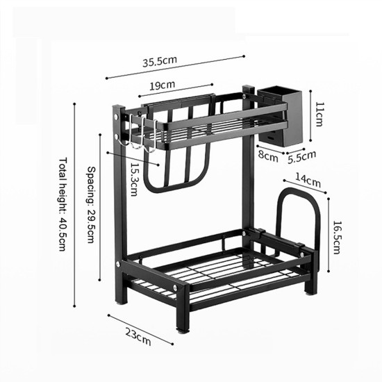 Spice rack, carbon steel, 35.5 x 23 x 40.5cm - Zokura