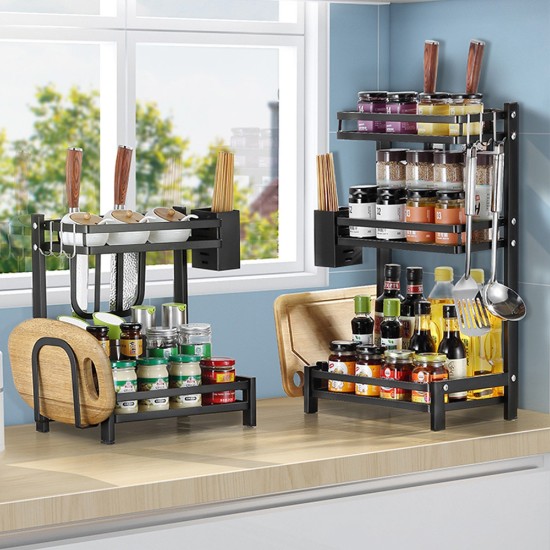 Spice rack, carbon steel, 35.5 x 23 x 40.5cm - Zokura