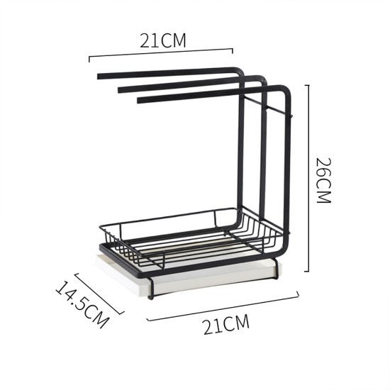 Kitchen sponge holder, carbon steel, 21 x 14.5 x 26 cm - Zokura