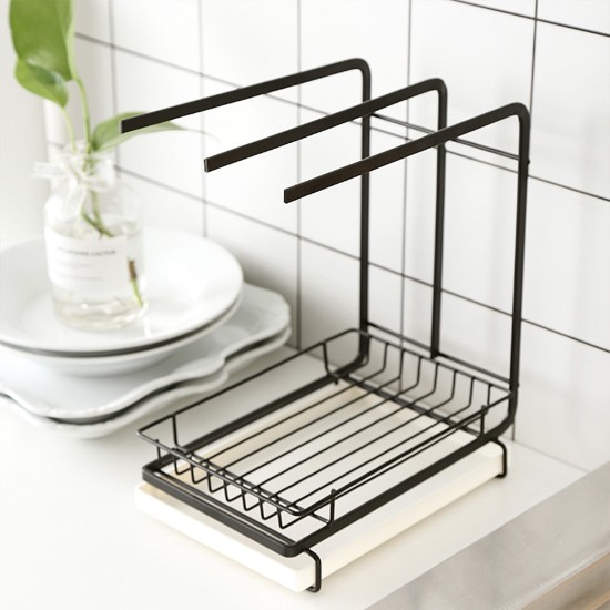 Kitchen sponge holder, carbon steel, 21 x 14.5 x 26 cm - Zokura