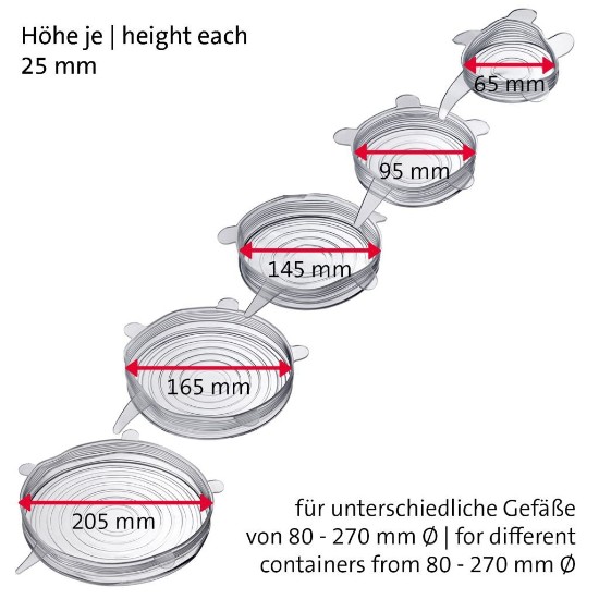 Conjunto de 5 tampas de silicone - Westmark