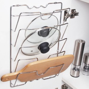 Wall-mounted holder for lids, chromed steel - Zokura