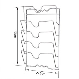 Wall-mounted holder for lids, chromed steel - Zokura