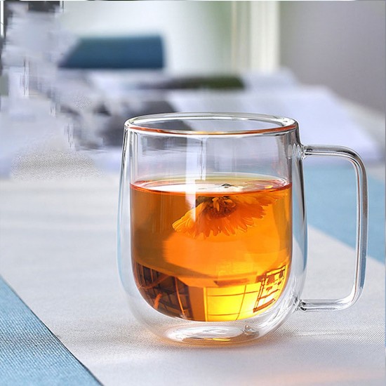 Set of 2 glass mugs, double-walled, 350 ml - Zokura