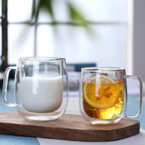 Set di 2 tazze in vetro, doppia parete, 350 ml - Zokura