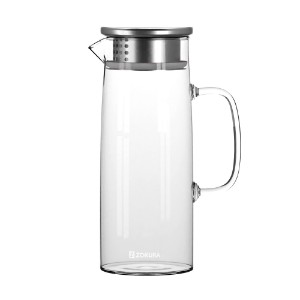 Glass carafe with stainless steel lid, 1L - Zokura