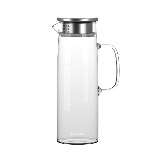 Glass carafe with stainless steel lid, 1.2L - Zokura