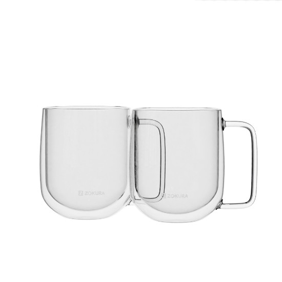 Sett ta '2 mugs tal-ħġieġ, b'ħitan doppji, 350 ml - Zokura