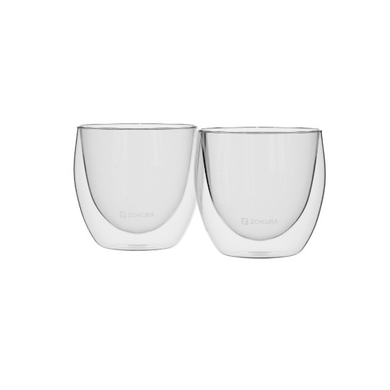 Set med 2 glas, dubbelväggiga, 80 ml - Zokura