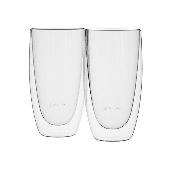 Lot de 2 verres, double paroi, 450 ml - Zokura