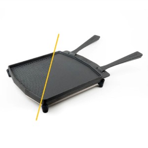 Piastra/Grill in ghisa bifacciale, con griglia, 34,6 x 31,8 cm - Ooni