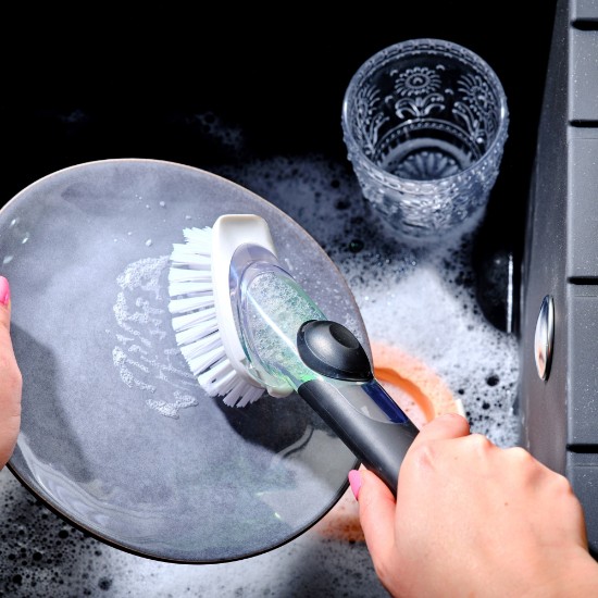 Escova de lavagem de louça com dispensador de detergente, 30,5 cm - OXO