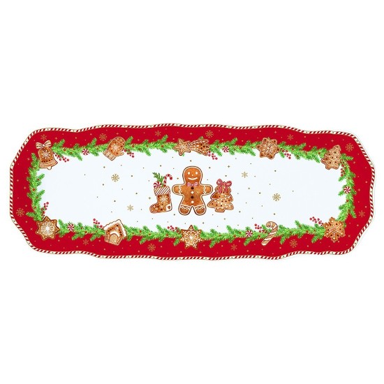 Tarjoilulautanen, posliini, 37 × 14 cm, "Fancy Gingerbread" - Nuova R2S