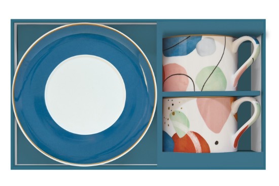 Set 2 skodelic in krožničkov, porcelan, 240ml, "Shapes" - Nuova R2S