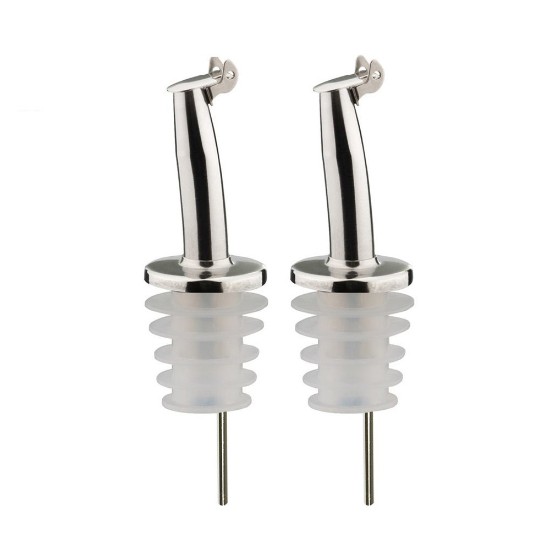 Set of 2 free flow bottle pourer spouts, with flap, "Inox Gastro"- Westmark