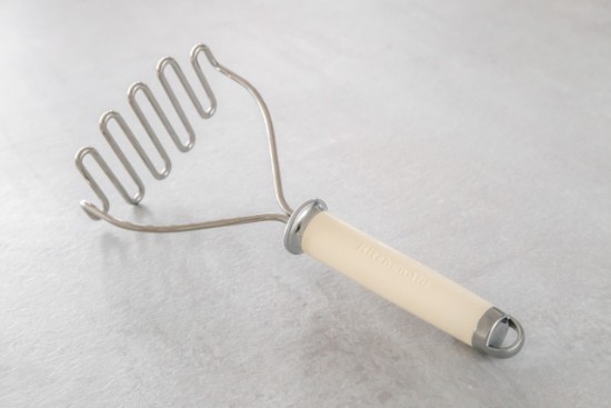 Manual potato masher, 26 cm, stainless steel, Almond Cream - KitchenAid