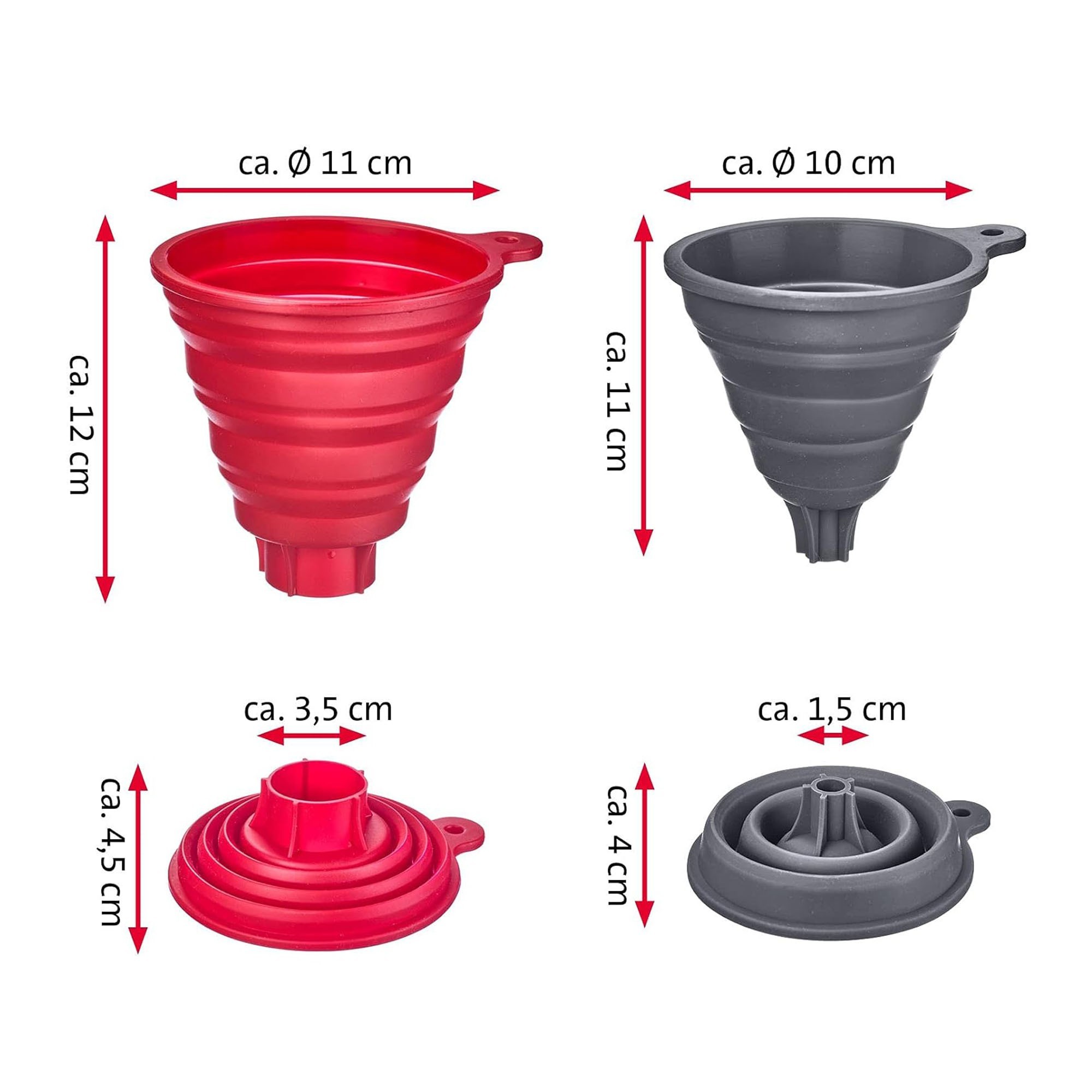 Set di imbuti pieghevoli da 2 pezzi, silicone - Westmark