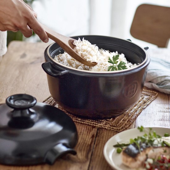Rice cooking pot, ceramic, 25.5cm/2.5L, Charcoal - Emile Henry